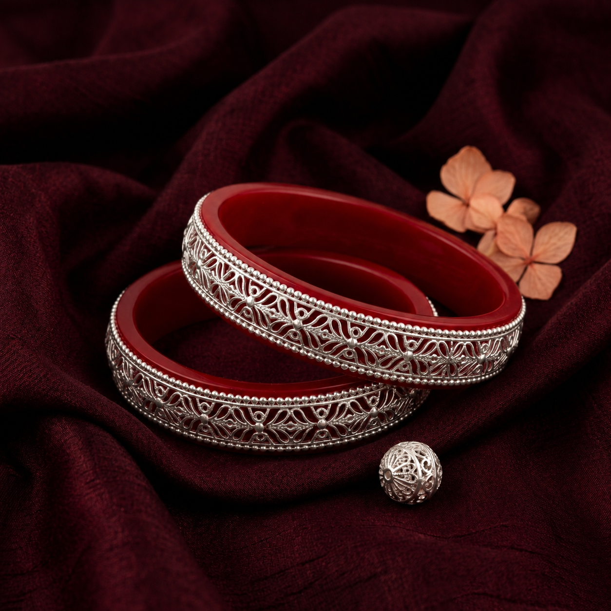 SIlver Pola Bangles
