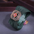 925 Sterling Silver Rose Gold Octagonal Floral Mesh Cuff Bracelet with Ruby Stone for Women | Adjustable Luxury Statement Bracelet | 7.5 Gram