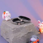 Girls' Black Chilled Bangles with Rose Gold & Silver-Tone Embellishments – Designer Fashion Jewellery