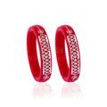 Red Designer Bangles for Girls & Women with Silver-Tone Embellishments | Traditional Ethnic Jewelry