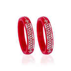 Red Designer Bangles for Girls & Women with Silver-Tone Embellishments | Traditional Ethnic Jewelry