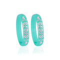 Girls' Turquoise Chilled Bangles with Rose Gold & Silver-Tone Floral Embellishments