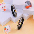 Girls' Black Designer Bangles with Silver Embellishments & Moon Star Charm – Stylish Party Wear Kada Set