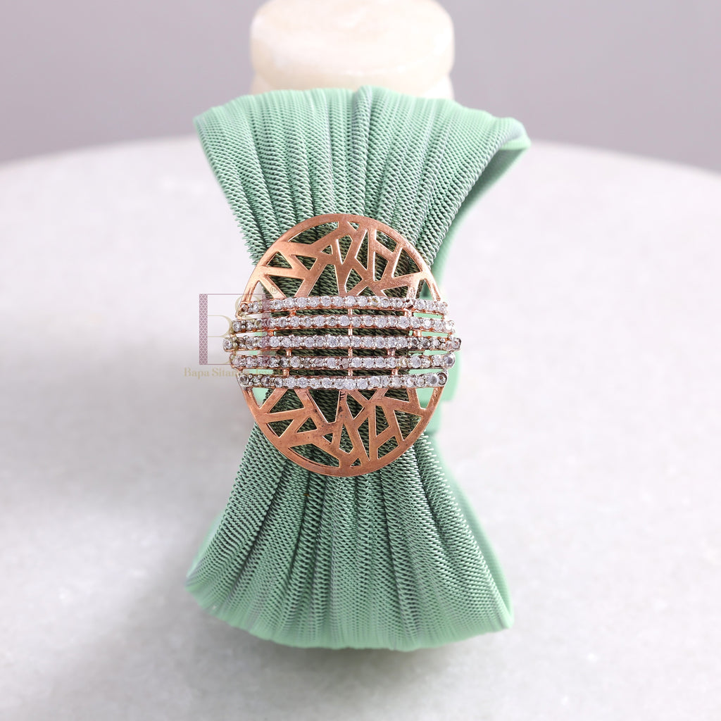 925 Sterling Silver Rose Gold Geometric Mesh Cuff Bracelet for Women | Adjustable Luxury Statement Bracelet | 7 Gram