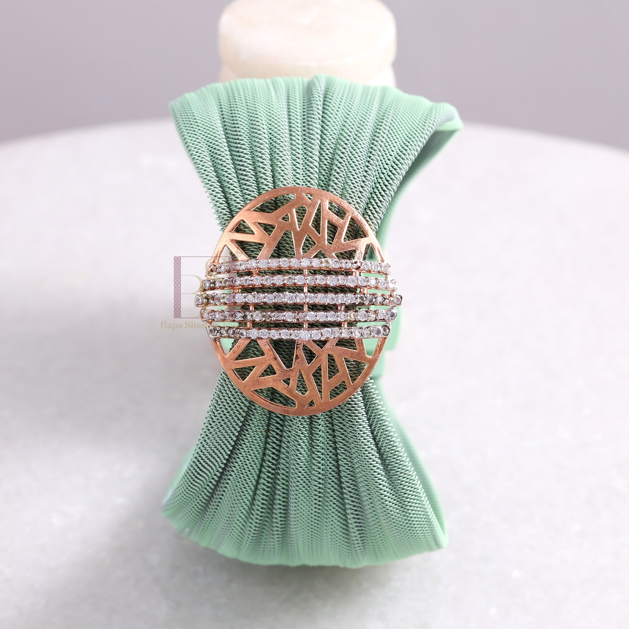 925 Sterling Silver Rose Gold Geometric Mesh Cuff Bracelet for Women | Adjustable Luxury Statement Bracelet | 7 Gram
