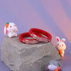 Red Designer Bangles for Girls & Women with Silver-Tone Embellishments | Traditional Ethnic Jewelry