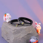 Black Designer Bangles for Girls with Silver-Tone Detailing & Multicolor Stone Embellishments – Traditional Fashion Jewellery