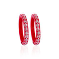Girls' Red Designer Bangles with Silver Floral Embellishments – Traditional Party Wear Bangle Set