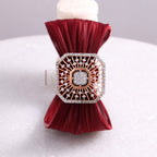925 Sterling Silver Rose Gold Octagonal Mesh Cuff Bracelet for Women | Adjustable Luxury Statement Bracelet | 7.5 Gram