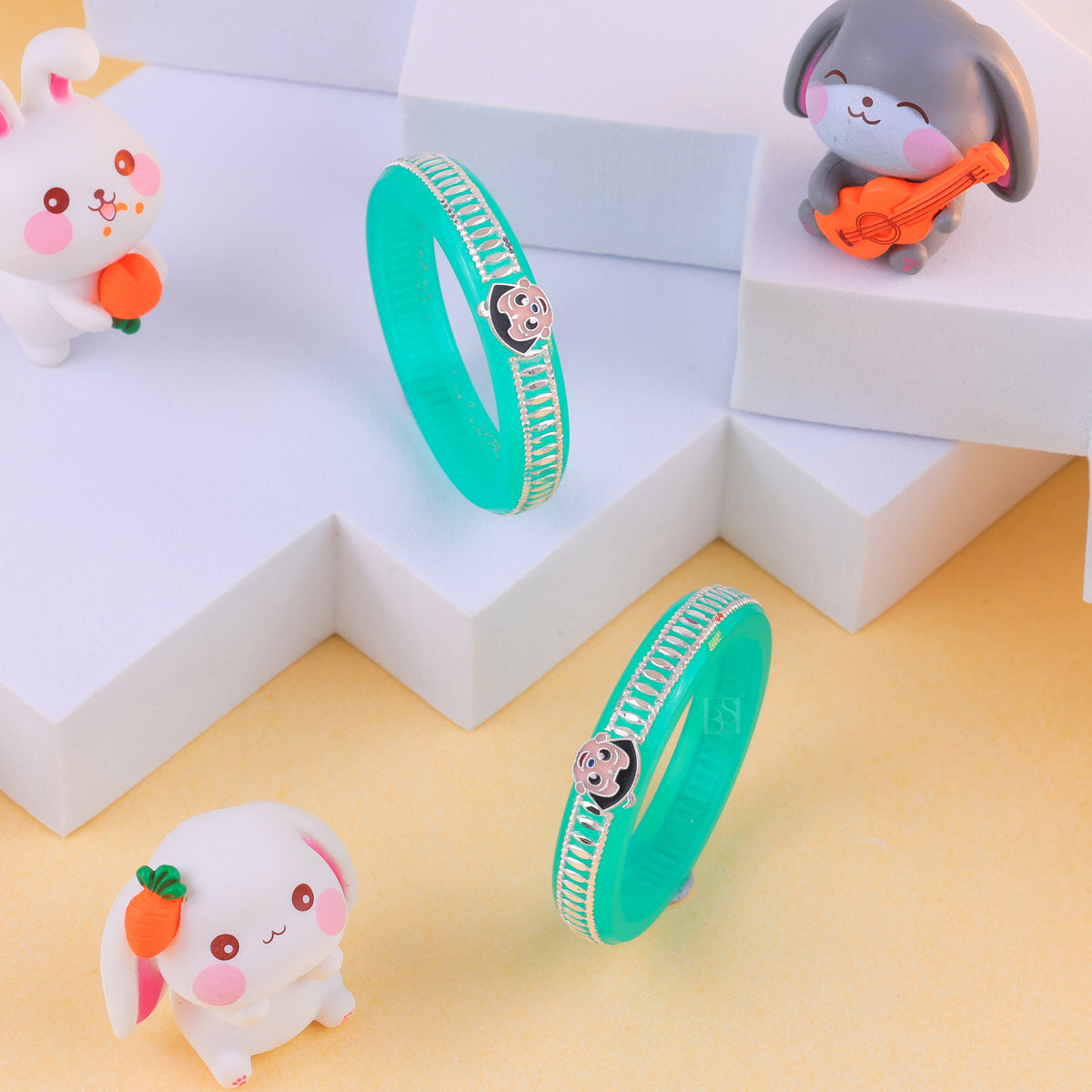 Girls Chilled Bangles with Rose Gold & Silver Finish | Cute Cartoon Design