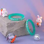 Girls Turquoise Green & Silver Designer Bangles with Moon and Star Charm – Stylish Fashion Jewellery
