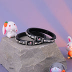 Girls Black & Silver Designer Bangles with Moon & Star Charm – Elegant Fashion Jewellery