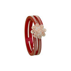 Bapa Sitaram Jewels |Women's Luxury 925 Sterling Silver Rose Gold Kada | Sophisticated Geometric Pattern Open Cuff Bracelet | Elegant Designer Wristwear for Women | BPJ_35