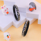 Girls Black & Silver Designer Bangles with Moon & Star Charm – Elegant Fashion Jewellery