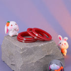 Red & Silver Designer Bangles for Girls & Women | Floral Embellished Traditional Bangle Set