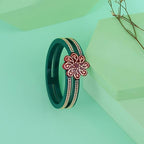 Bapa Sitaram Jewels |Women's Luxury 925 Sterling Silver Rose Gold Kada | Sophisticated Geometric Pattern Open Cuff Bracelet | Elegant Designer Wristwear for Women | BPJ_36