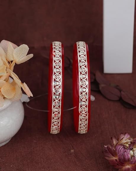 925 Silver Pola Bangles | Silver Kada For Women | Gifting & Ethnic Wear Jewelry | Pair of Bangles | Perfect Weddings & Festivals Gift For Women | Set of 2 | BPJ_005 |