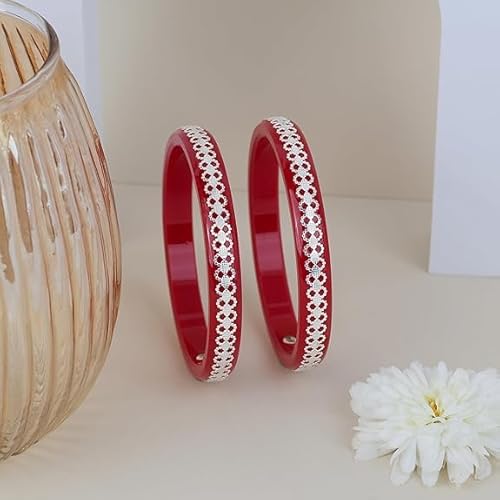 925 Silver Pola Bangles | Silver Kada For Women | Gifting & Ethnic Wear Jewelry | Pair of Bangles | Perfect Weddings & Festivals Gift For Women | Set of 2 | BPJ_011 |
