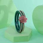 Bapa Sitaram Jewels |Women's Luxury 925 Sterling Silver Rose Gold Kada | Sophisticated Geometric Pattern Open Cuff Bracelet | Elegant Designer Wristwear for Women | BPJ_36