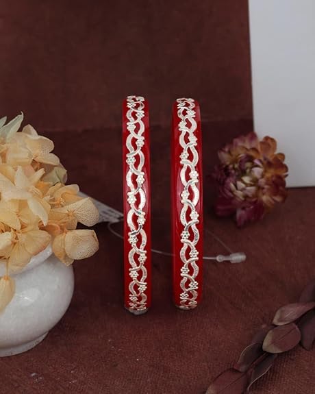 925 Silver Pola Bangles | Silver Kada For Women | Gifting & Ethnic Wear Jewelry | Pair of Bangles | Perfect Weddings & Festivals Gift For Women | Set of 2 | BPG_008