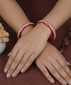925 Silver Pola Bangles | Silver Kada For Women | Gifting & Ethnic Wear Jewelry | Pair of Bangles | Perfect Weddings & Festivals Gift For Women | Set of 2 | BPJ_008 |