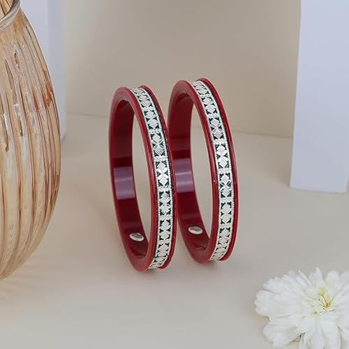 925 Silver Pola Bangles | Silver Kada For Women | Gifting & Ethnic Wear Jewelry | Pair of Bangles | Perfect Weddings & Festivals Gift For Women | Set of 2 | BPJ_003 |