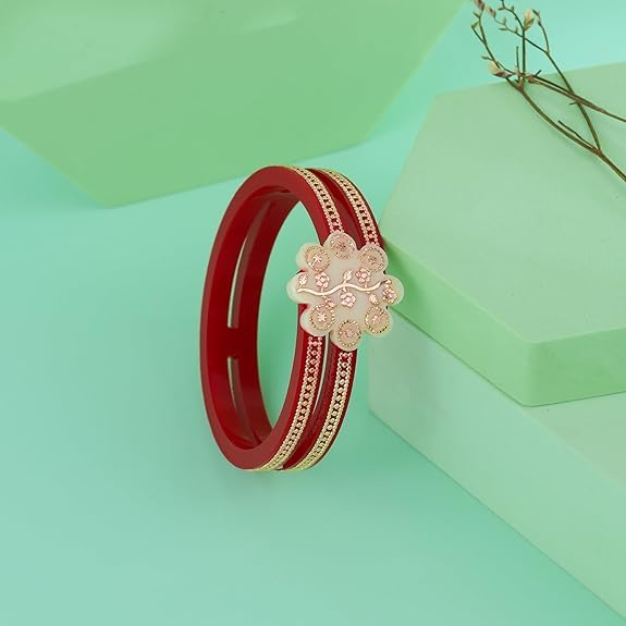 Bapa Sitaram Jewels |Women's Luxury 925 Sterling Silver Rose Gold Kada | Sophisticated Geometric Pattern Open Cuff Bracelet | Elegant Designer Wristwear for Women | BPJ_35