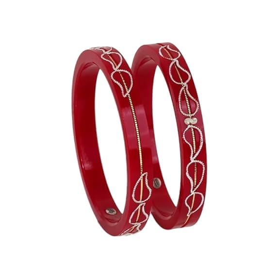1 Gram With 925 Silver Pola Bangles and 22 Carate With 0.100 mil Gold | Silver & Gold Kada For Women | Gifting & Ethnic Wear Jewelry | Perfect Weddings | Set of 4 | BPJ_019