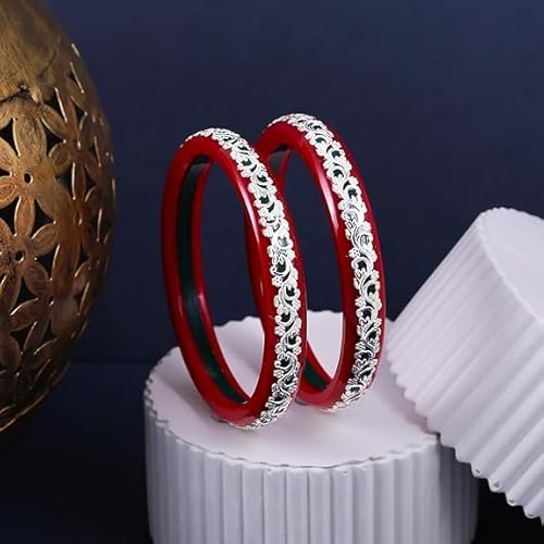 925 Silver Pola Bangles | Silver Kada For Women | Gifting & Ethnic Wear Jewelry | Pair of Bangles | Perfect Weddings & Festivals Gift For Women | Set of 2 | BPJ_006 |