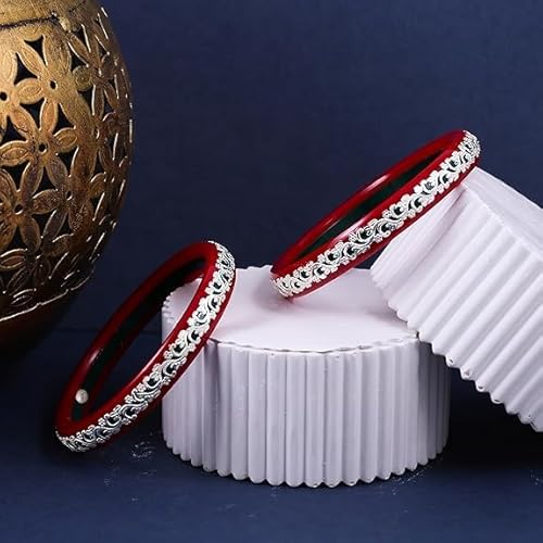925 Silver Pola Bangles | Silver Kada For Women | Gifting & Ethnic Wear Jewelry | Pair of Bangles | Perfect Weddings & Festivals Gift For Women | Set of 2 | BPJ_006 |