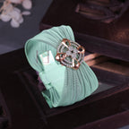 925 Sterling Silver Rose Gold Floral Mesh Cuff Bracelet for Women | Adjustable Luxury Statement Bracelet | 6.5 Gram