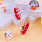 Girls' Red Chilled Bangles with Rose Gold & Silver-Tone Detailing – Stylish Designer Fashion Jewellery