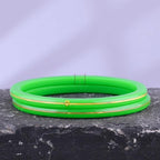 Exclusive Green Gold Line Pola Bangles for Women | Traditional Acrylic Chudi with Gold Line Design | Lightweight Ethnic Wedding & Festival Bangles | Pack of 2 & 4 | BPJ_52