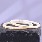 Exclusive White Gold Line Pola Bangles for Women | Traditional Acrylic Chudi with Gold Line | Lightweight Ethnic Wedding & Festival Bangles | Pack of 2 & 4 | BPJ_50