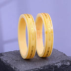 Gold Pola Bangles for Women | Traditional Ivory Bengali Pola Chudi with Gold Foil Design | Handmade Ethnic Wedding Festival Bangles | Lightweight Designer Jewelry