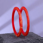 Gold Pola Bangles for Women Elegant Handcrafted Bangles Pair for Wedding Puja Daily Ethnic Style