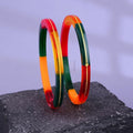 Exclusive Gold Pola Bangles for Women – Multicolor Transparent Resin Bangles with Gold Line Design | Glossy Traditional Lightweight Ethnic Chudi for Wedding, Festival, Puja, Party & Daily Wear | Pack of 2 & 4 | BPJ_56