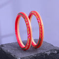 Gold Pola Bangles for Women | Traditional Pink Bengali Pola Chudi with Floral Gold Foil Design | Handmade Ethnic Wedding Festival Bangles | Lightweight Designer Jewelry