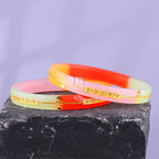 Gold Pola Bangles for Women | Multicolor Pastel Bengali Pola Chudi with Gold Foil Design | Handmade Traditional Ethnic Bangles | Lightweight Wedding Festival & Daily Wear Jewelry