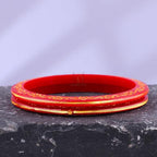Gold Pola Bangles for Women Elegant Handcrafted Bangles Pair for Wedding Puja Daily Ethnic Style