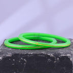 Exclusive Green Gold Line Pola Bangles for Women | Traditional Acrylic Chudi with Gold Line Design | Lightweight Ethnic Wedding & Festival Bangles | Pack of 2 & 4 | BPJ_52