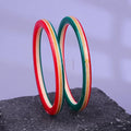 Exclusive Gold Pola Bangles for Women – Red & Green Acrylic Chudi Set with Gold Line Design | Traditional Lightweight Ethnic Bangles for Wedding, Festival, Party & Daily Wear | Pack of 2 & 4 | BPJ_55
