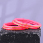 Exclusive Pink Gold Line Pola Bangles for Women | Traditional Acrylic Chudi with Gold Line Design | Lightweight Ethnic Wedding, Festival & Daily Wear Bangles | Pack of 2 & 4 | BPJ_54