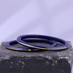 Exclusive Blue Gold Line Pola Bangles for Women | Traditional Acrylic Chudi with Gold Line Design | Lightweight Ethnic Wedding, Festival & Daily Wear Bangles | Pack of 2 & 4 | BPJ_53