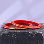 Gold Pola Bangles for Women Elegant Handcrafted Bangles Pair for Wedding Puja Daily Ethnic Style