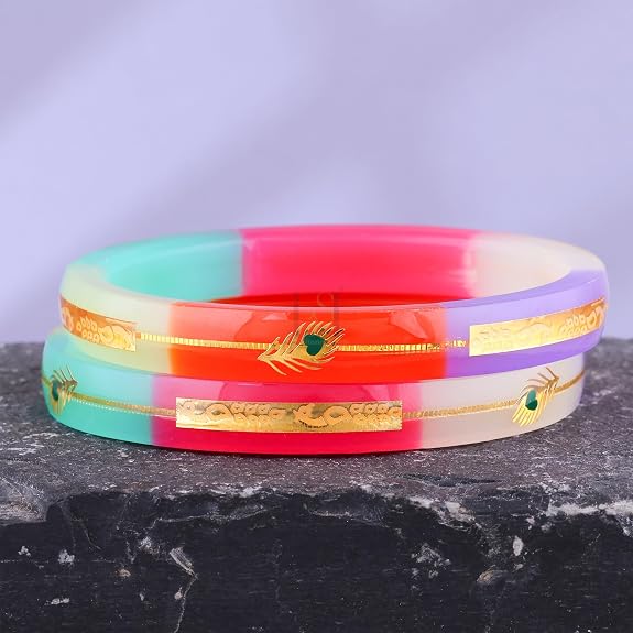 Gold Pola Bangles for Women | Traditional Handmade Bengali Pola Chudi | Premium Gold Foil Designer Bangles | Ethnic Festival Wedding Wear | Lightweight Daily Wear