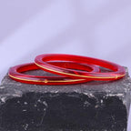 Exclusive Gold Pola Bangles – 22K Gold Plated Traditional Bangle Set for Women | Translucent Ruby Red Chura Kada Bangles | Bengali Ethnic Bridal & Festive Jewelry with Authenticity Card | BPJ_49