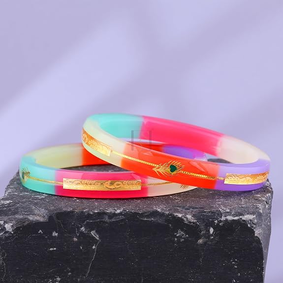 Gold Pola Bangles for Women | Traditional Handmade Bengali Pola Chudi | Premium Gold Foil Designer Bangles | Ethnic Festival Wedding Wear | Lightweight Daily Wear