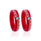 Girls' Red Chilled Bangles with Rose Gold & Silver-Tone Floral Detailing – Designer Fashion Jewellery