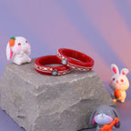 Girls' Red Chilled Bangles with Rose Gold & Silver-Tone Floral Detailing – Designer Fashion Jewellery